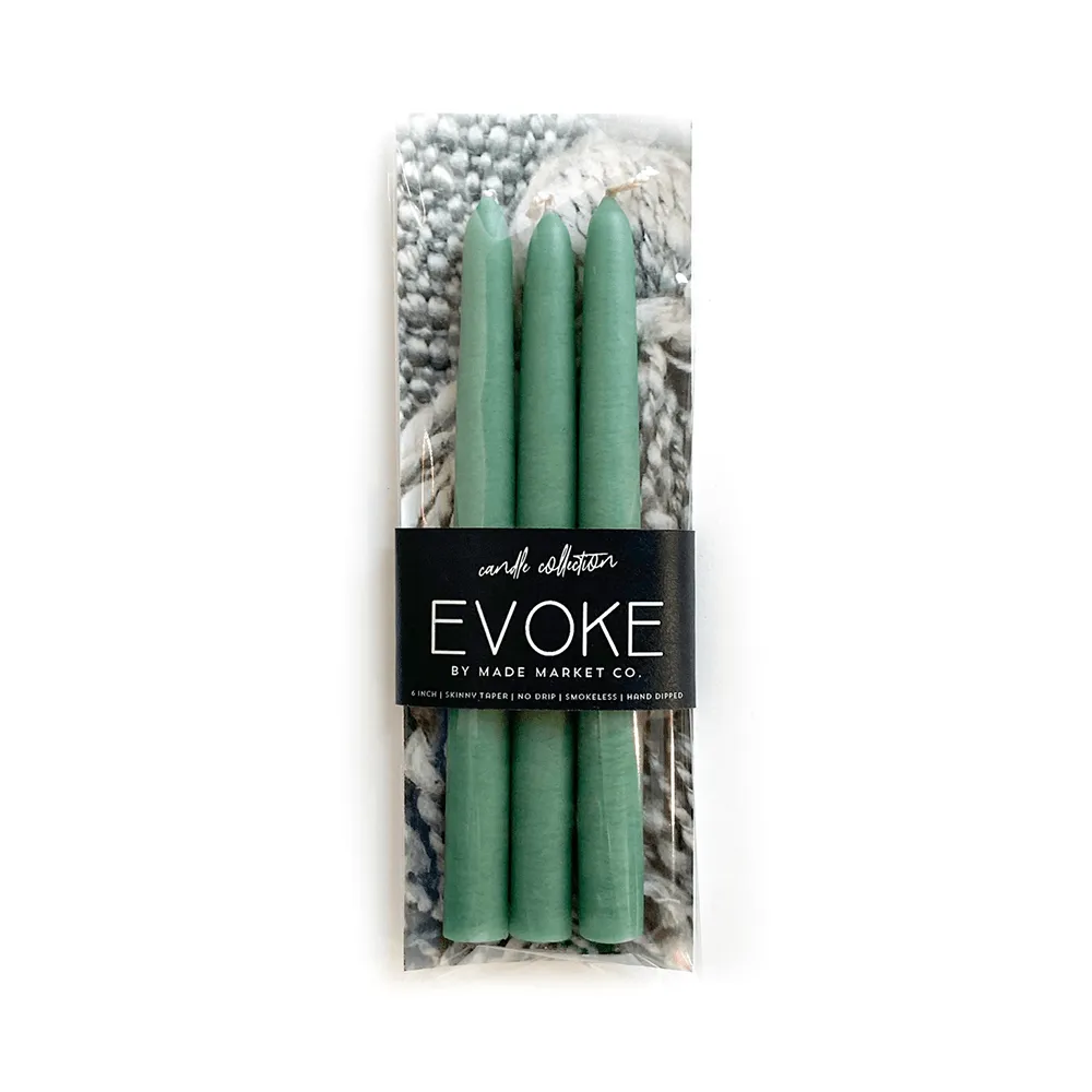 10" Skinny Tapered Candles - Grassy