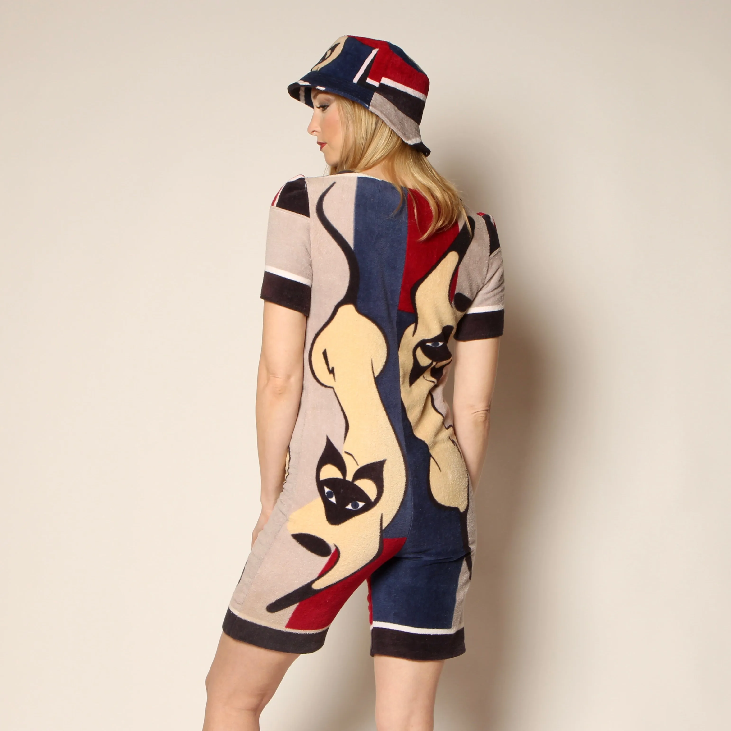 80's Hilasal Siamese Cats Romper   Hat Set