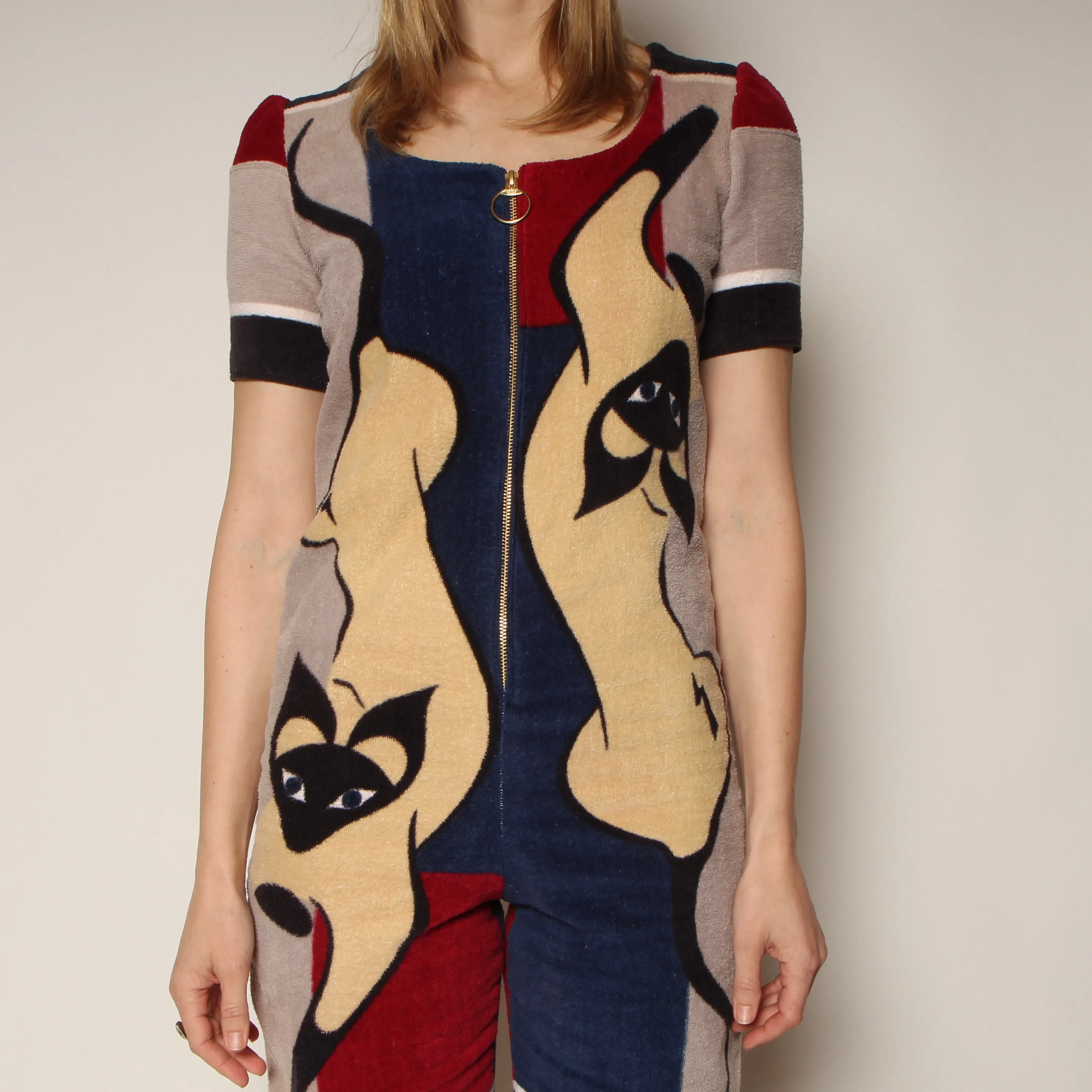 80's Hilasal Siamese Cats Romper   Hat Set
