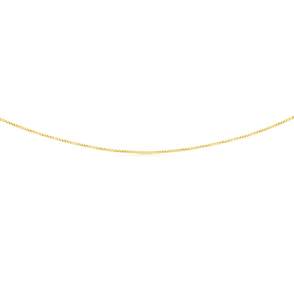 9ct Yellow Gold Silver Filled Box Link 45cm chain