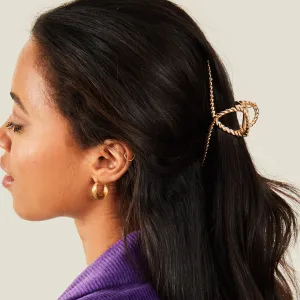 Accessorize London Women's Gold Twisted Metal Claw Clip