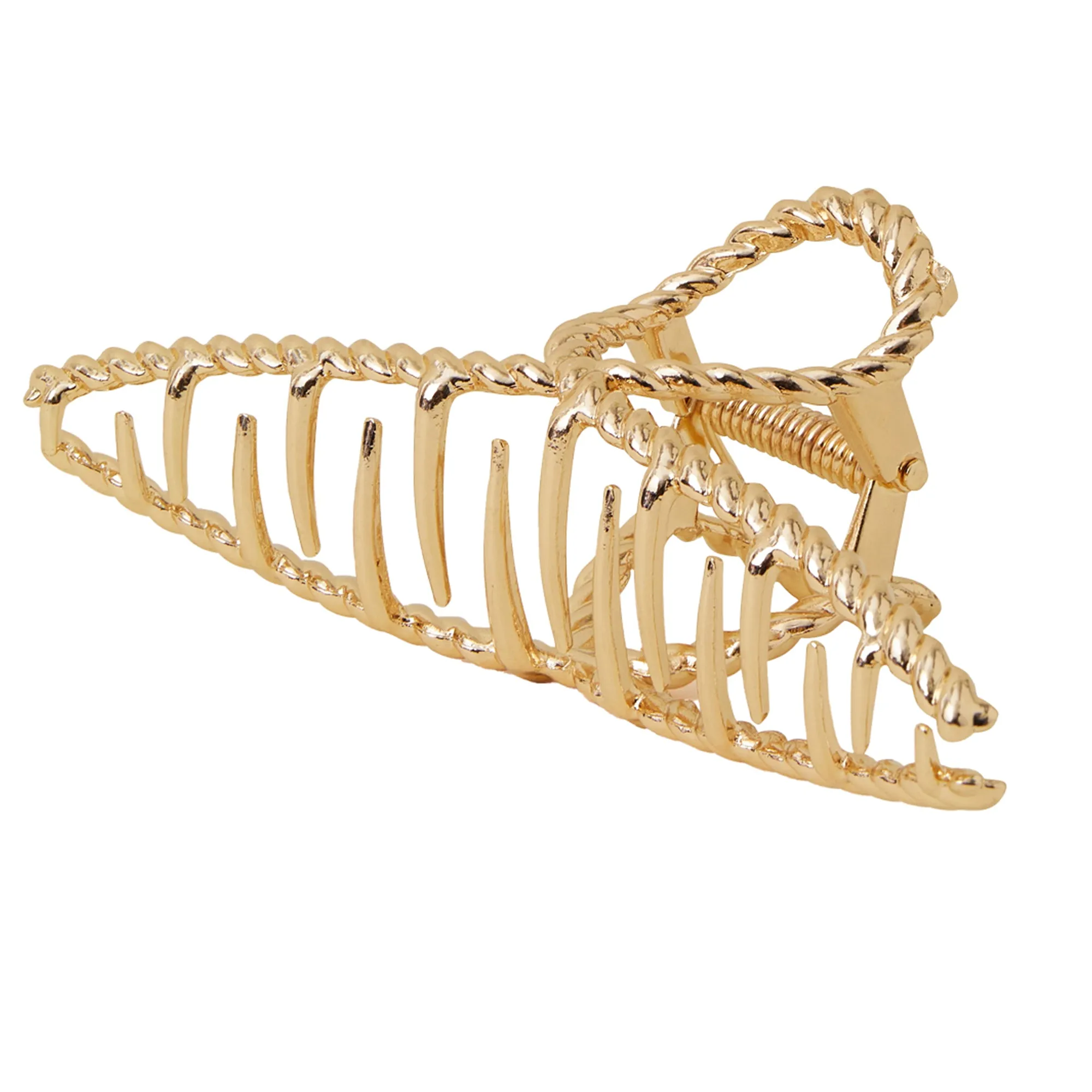 Accessorize London Women's Gold Twisted Metal Claw Clip