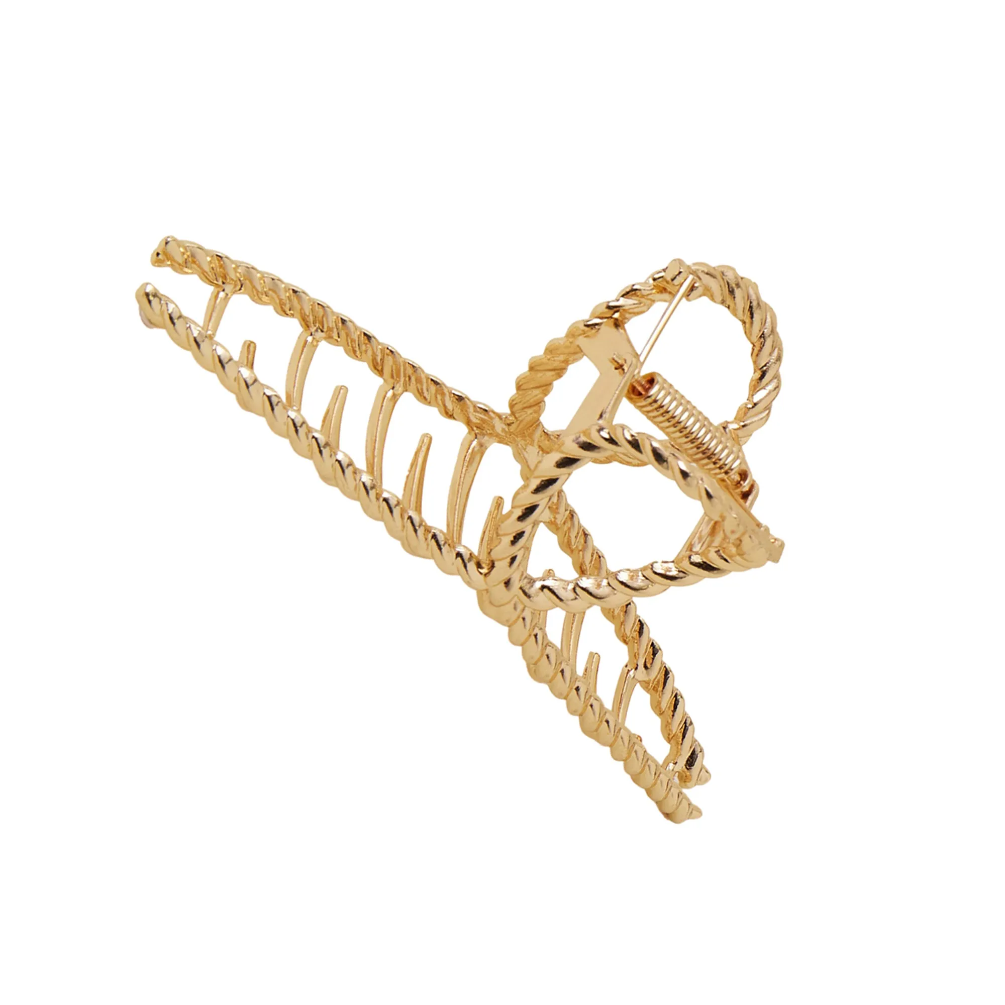 Accessorize London Women's Gold Twisted Metal Claw Clip