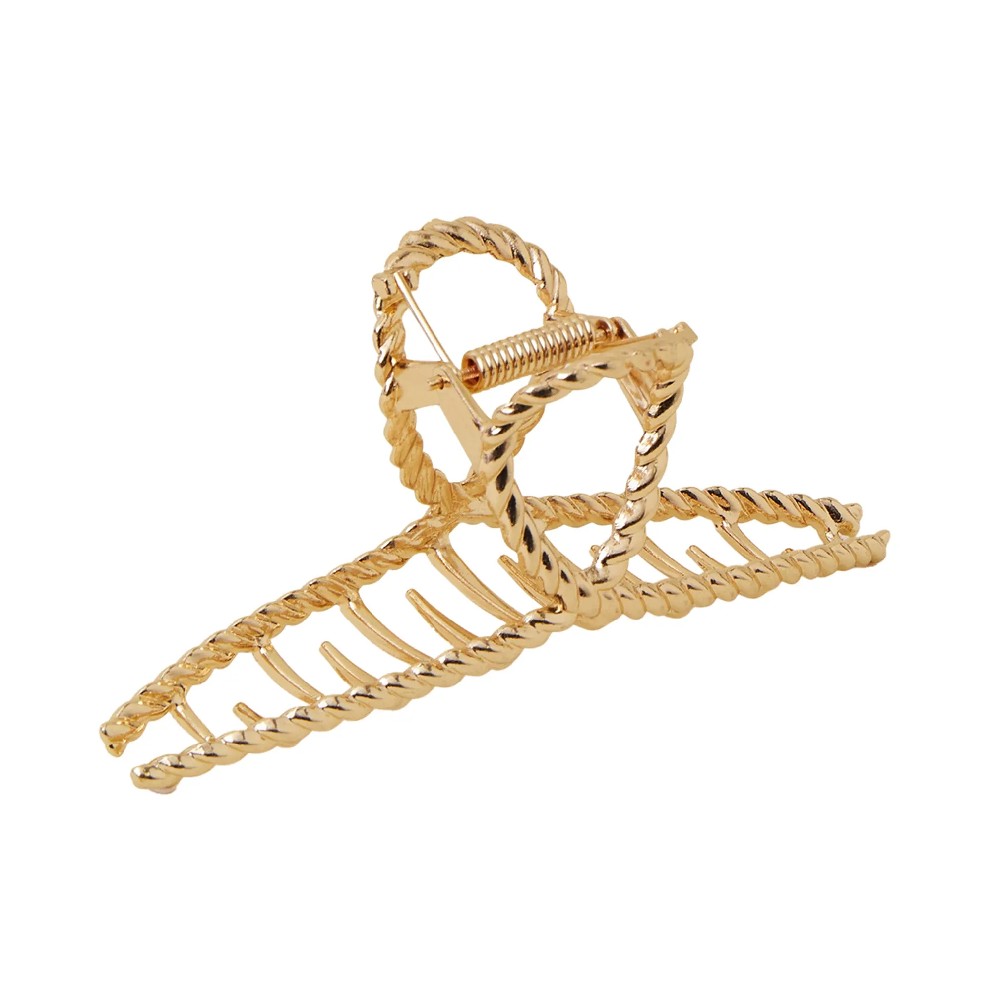 Accessorize London Women's Gold Twisted Metal Claw Clip