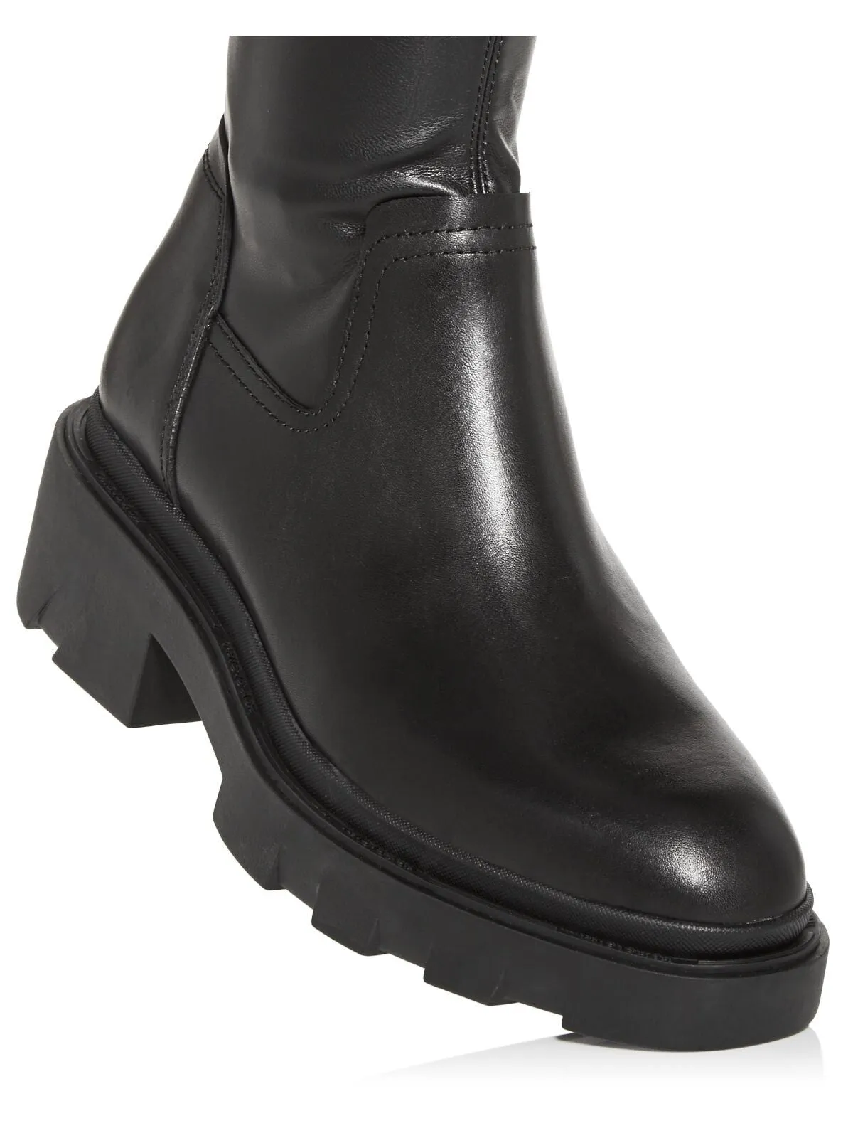 ASH Womens Black 1" Platform Stretch Comfort Manhattan Round Toe Block Heel Heeled Boots