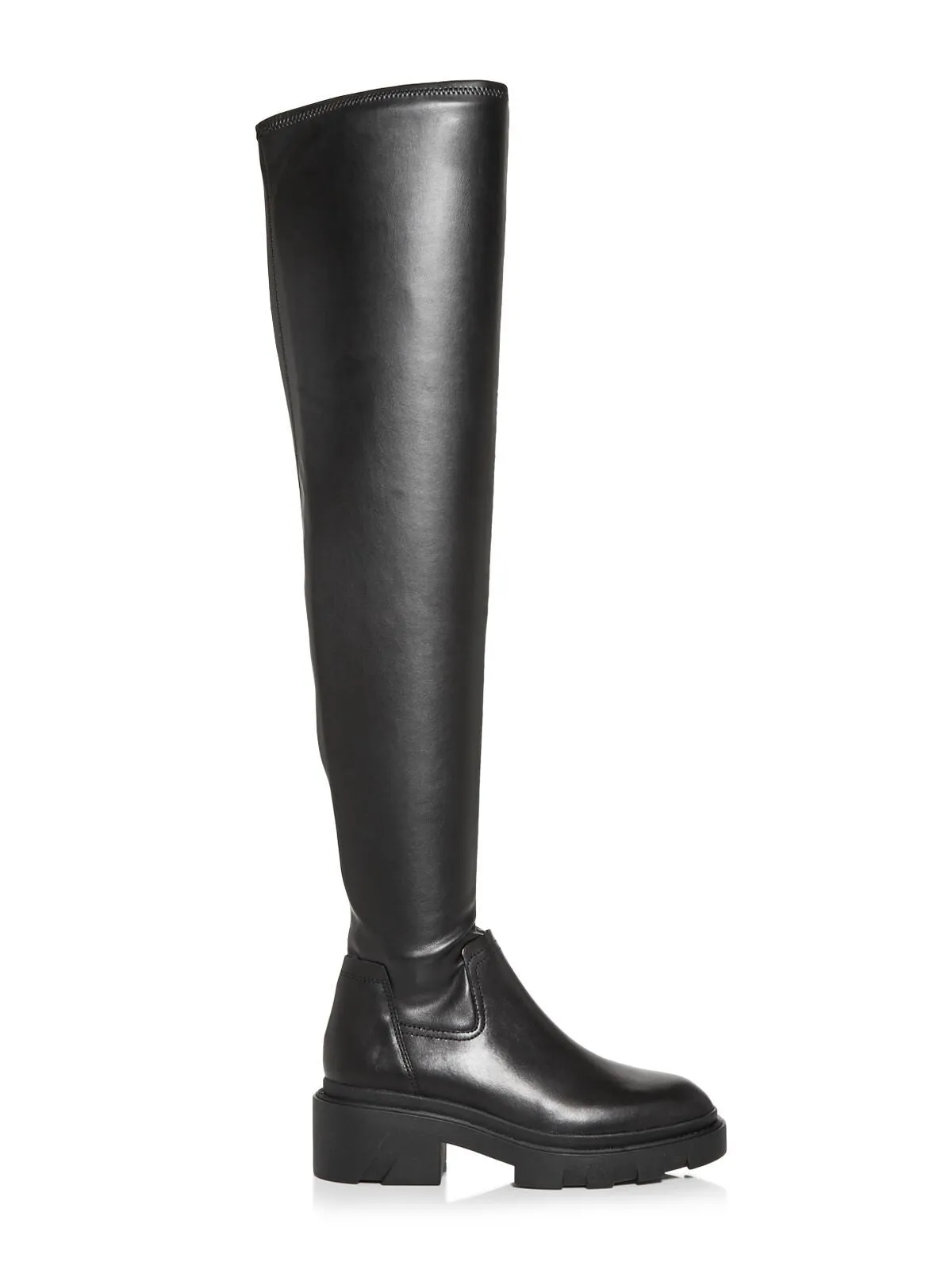 ASH Womens Black 1" Platform Stretch Comfort Manhattan Round Toe Block Heel Heeled Boots
