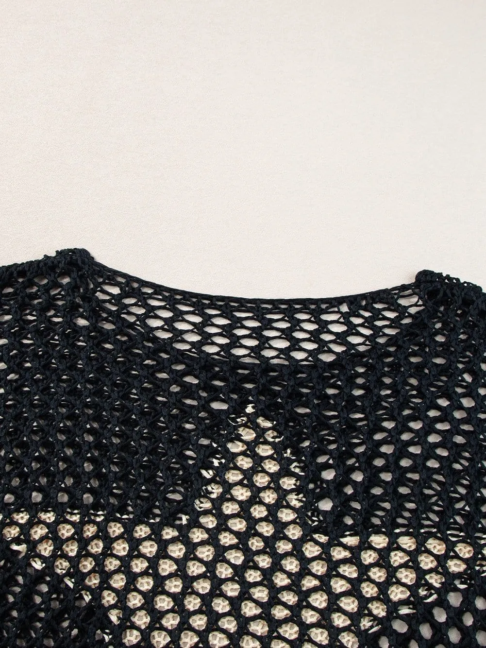 Beach Crochet Knit Top with Star Accent