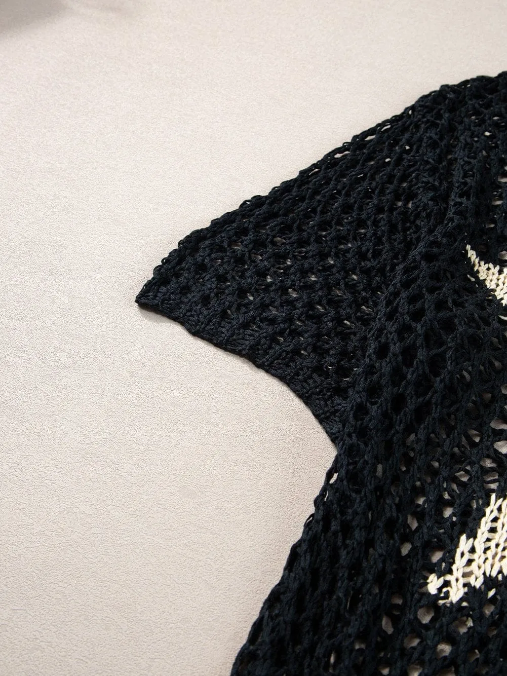 Beach Crochet Knit Top with Star Accent