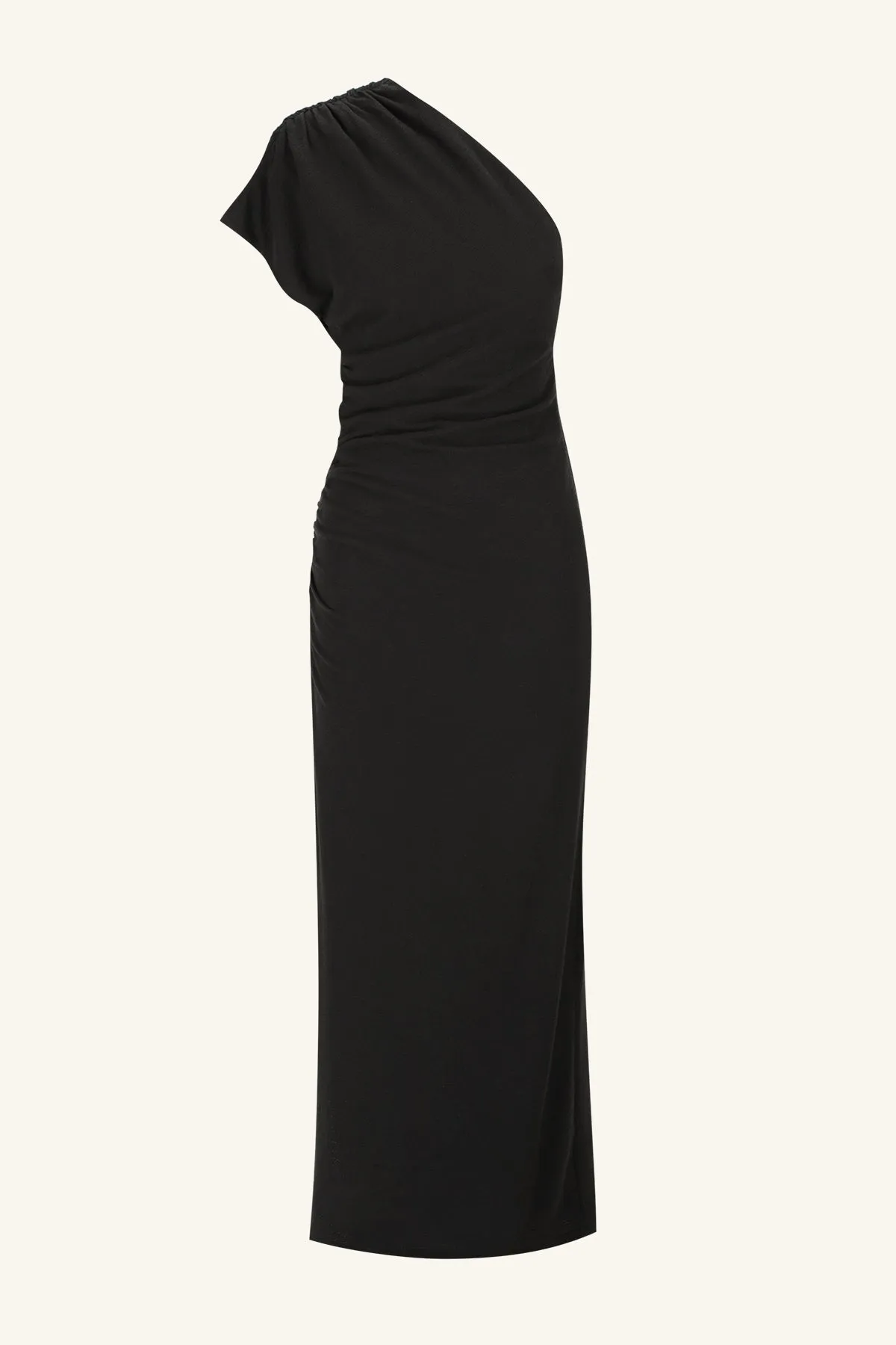 BEAU ASYMMETRICAL MIDI DRESS - BLACK