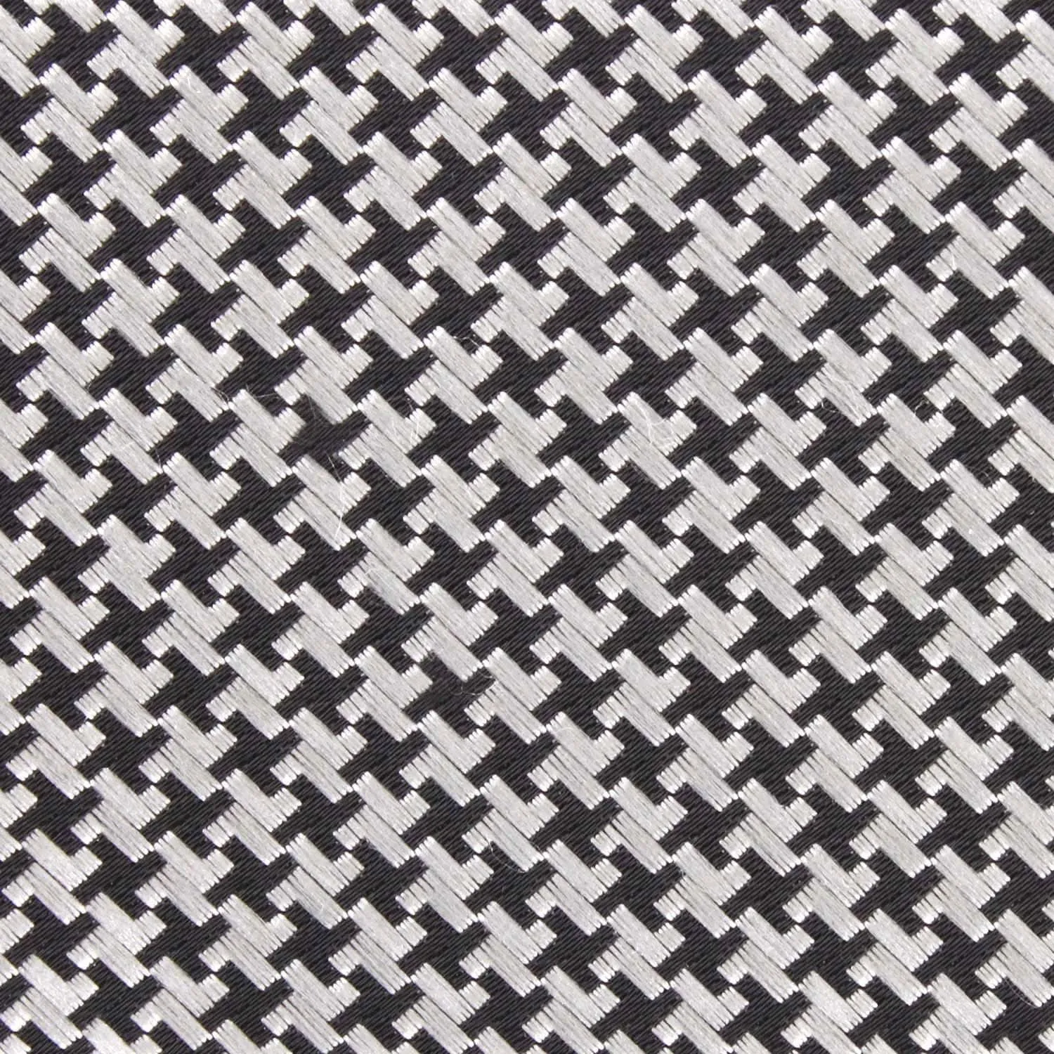 Black & Silver Houndstooth Pattern Diamond Bow Tie