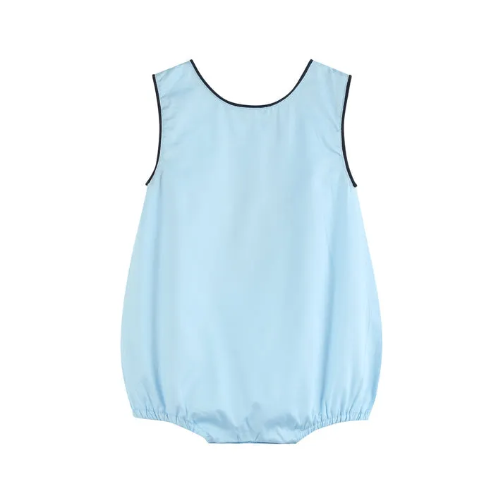 Blue Turtle Applique Bubble Romper