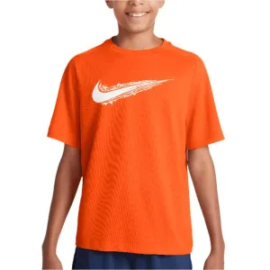 Boy`s Dri-Fit Multi Short Sleeve Training Top Safety Orange and White