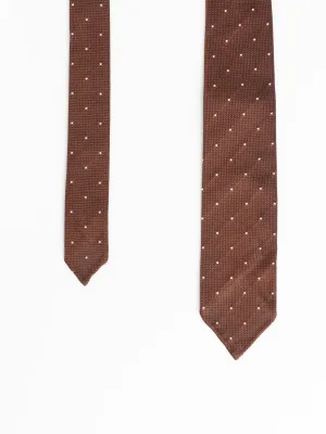 Brown/White Dotted Tie