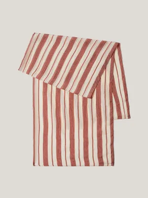 Cassis Stripe Silk Scarf | Red