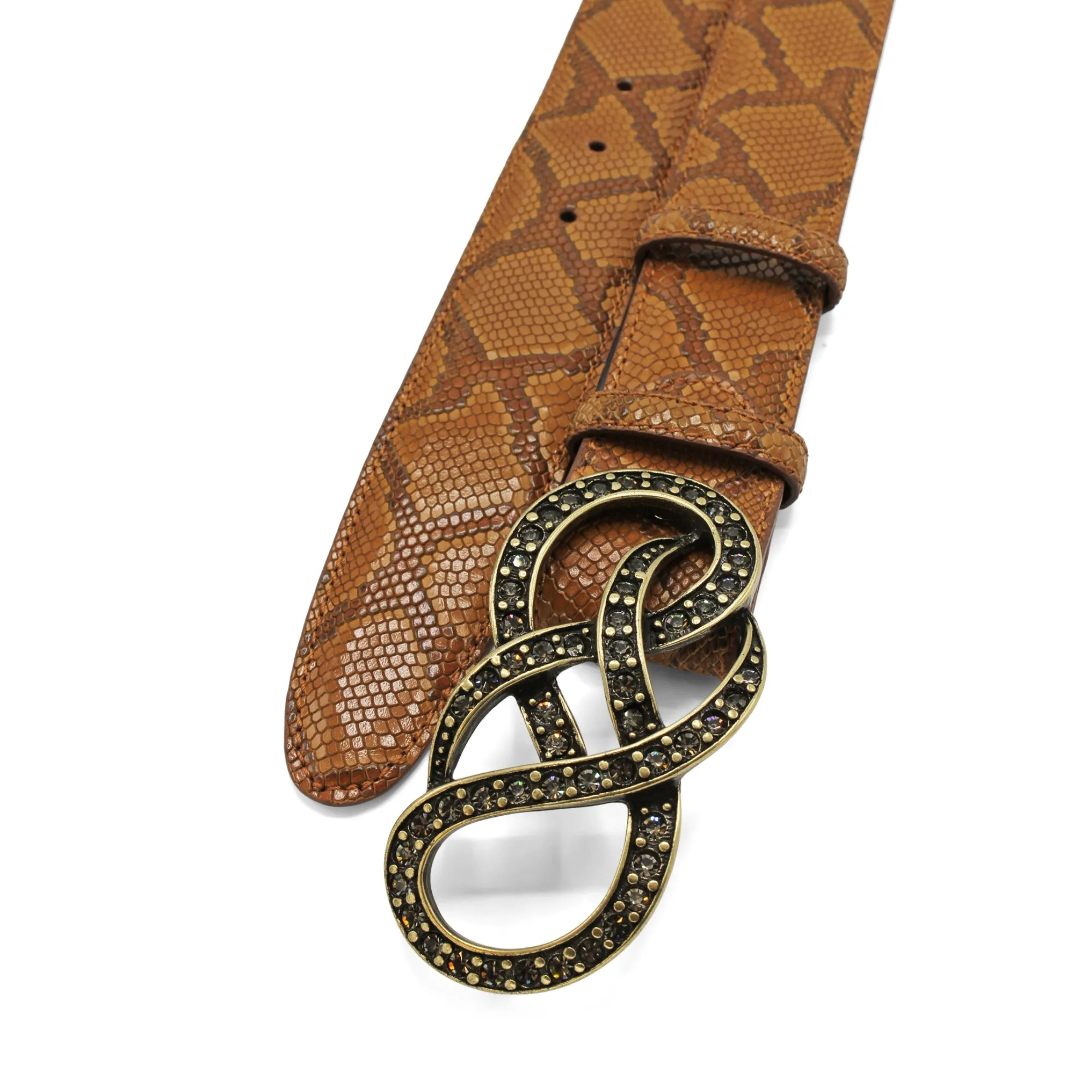 Chestnut Crotal Crystal Knot Belt