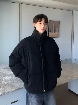 ChicMy-Fall Outfits -Autumn/Winter Coat Jacket INS Style Street Fashion Pit Texture Stand Collar Cotton Coat