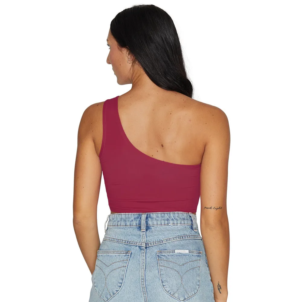 Colgate Maroon One Shoulder Top