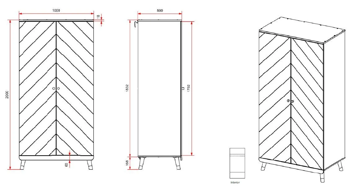 Combinaison Lit Billy Blanc, Armoire & Table de Chevet