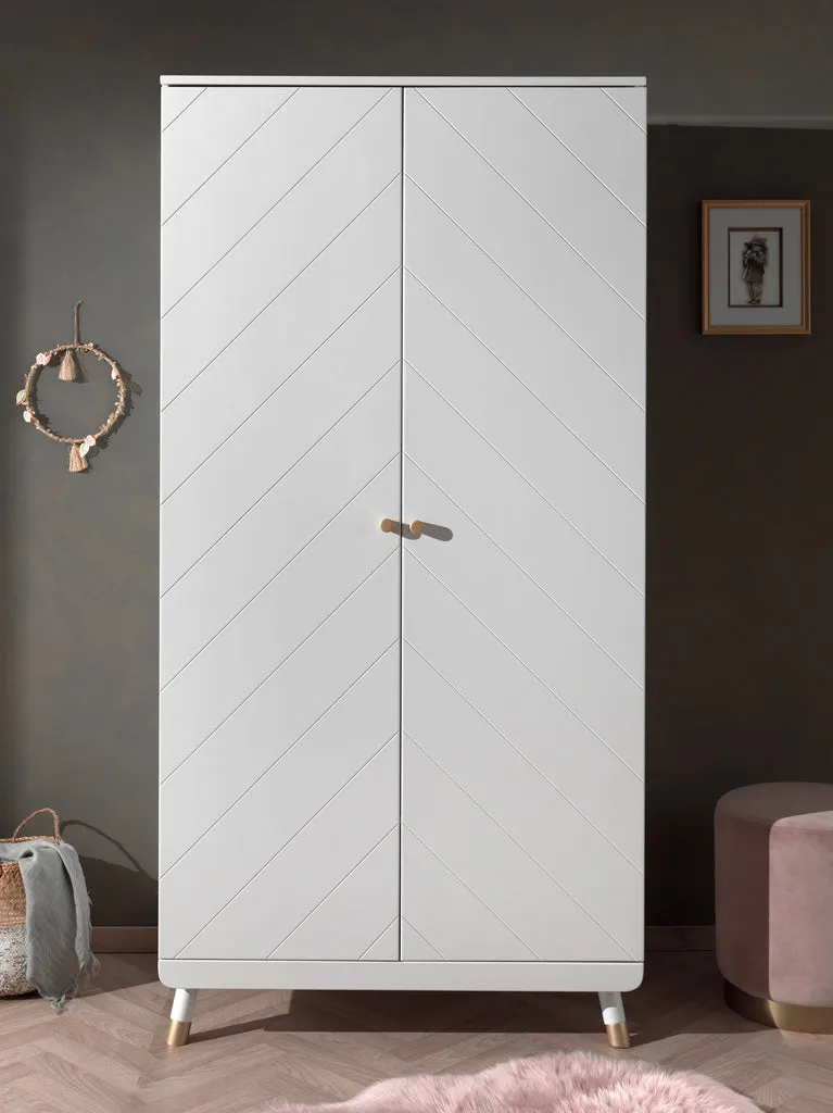 Combinaison Lit Billy Blanc, Armoire & Table de Chevet