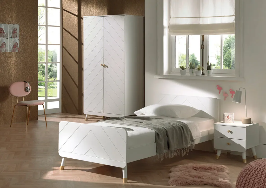 Combinaison Lit Billy Blanc, Armoire & Table de Chevet