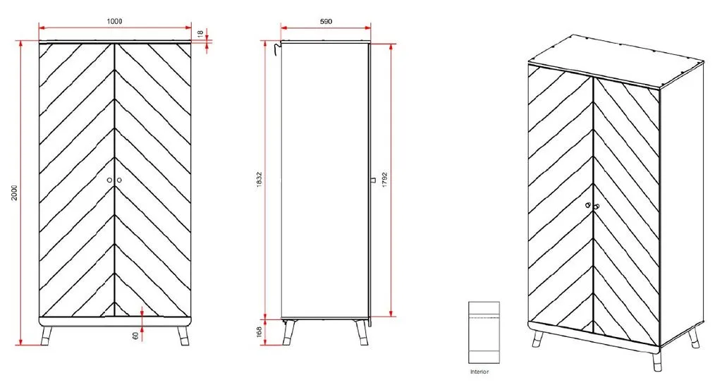 Combinaison Lit Billy Blanc, Armoire & Table de Chevet