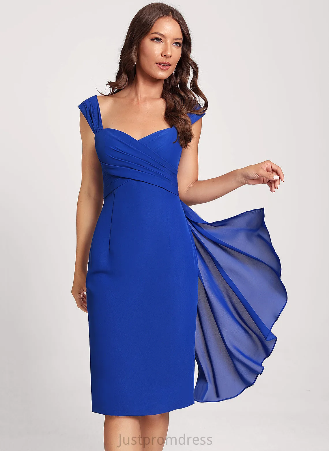 Dress Cocktail Sweetheart Chiffon Sheath/Column Club Dresses Knee-Length Sophie