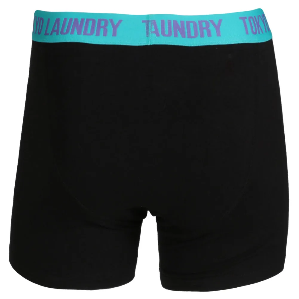 Eaglet (2 pack) Boxer Shorts Set in Purple / Virdian Green  - Tokyo Laundry