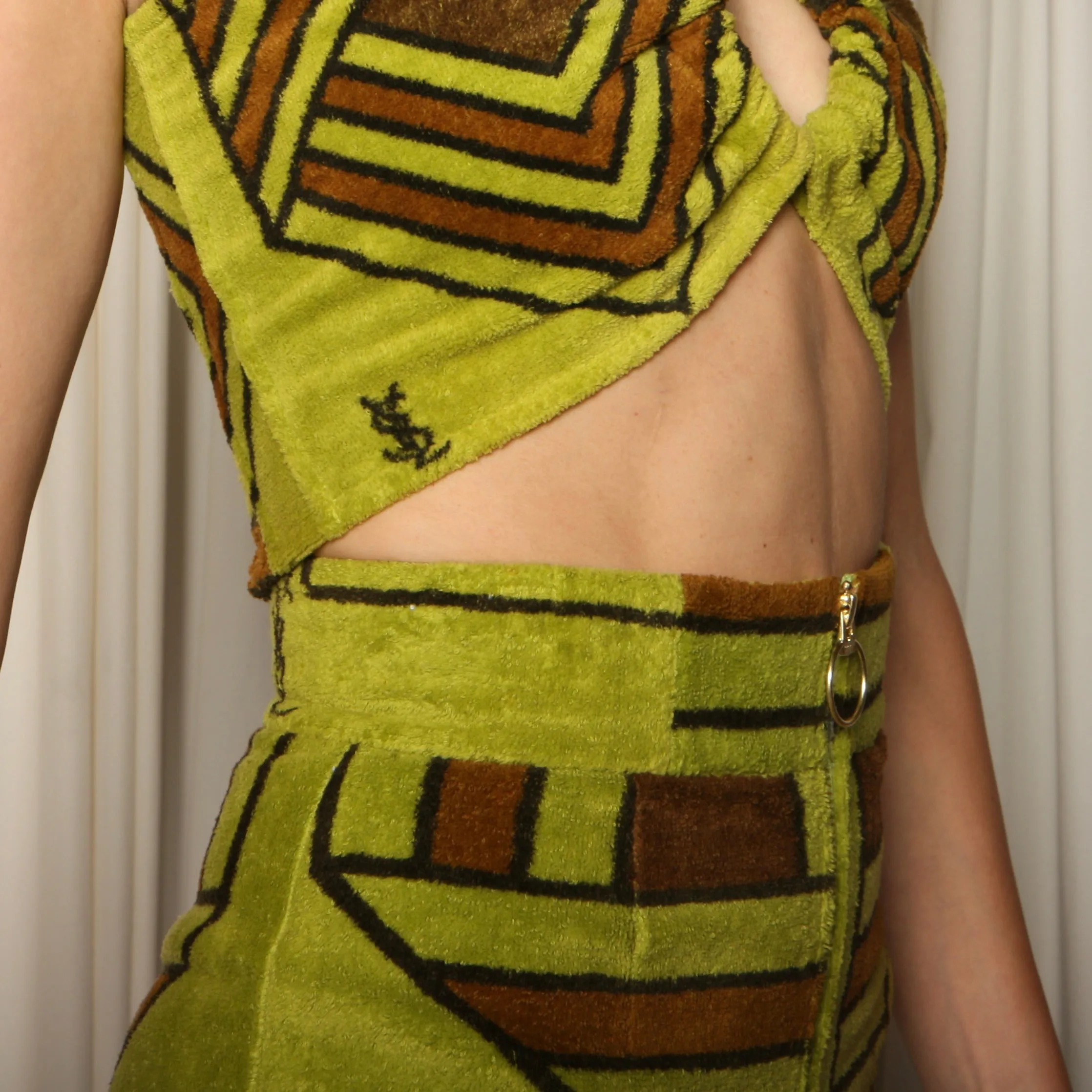 Early 70's YSL Fieldcrest Graphic Three Piece Towel Ensemble