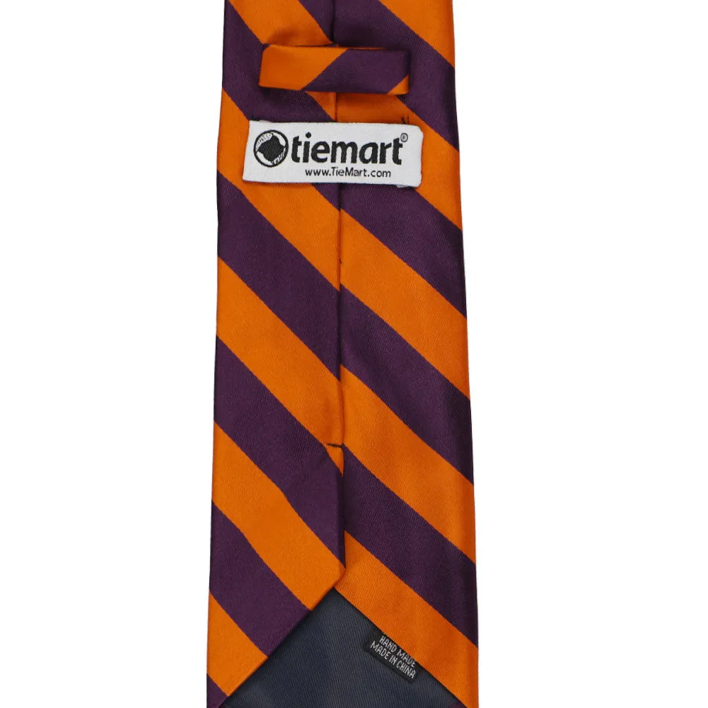 Eggplant Purple and Burnt Orange Striped Tie