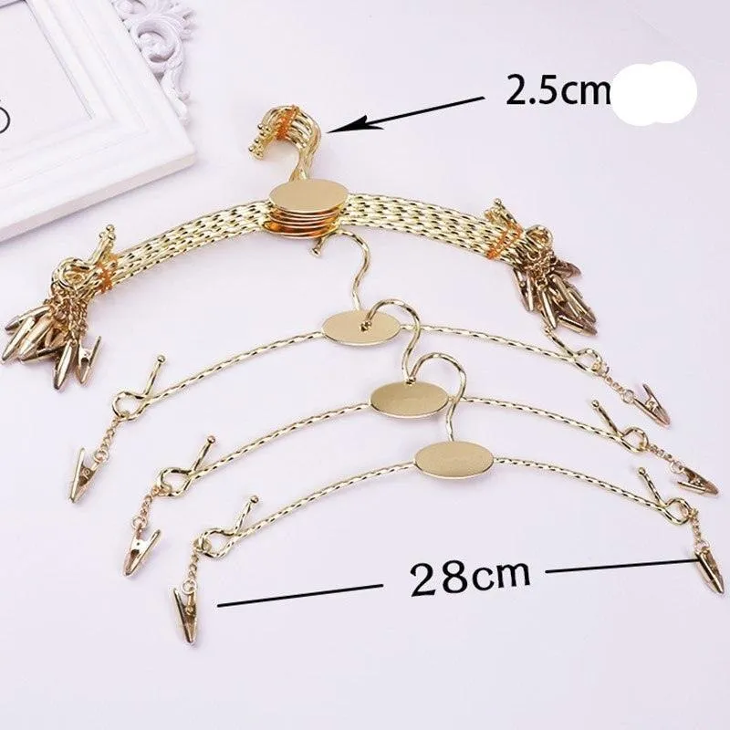 Elegant Gold Alloy Hangers - Chic Organization for Lingerie & Undergarments