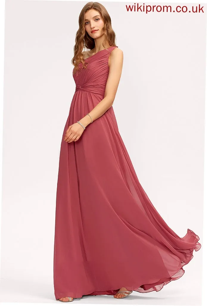 Embellishment One-Shoulder A-Line Floor-Length Ruffle Silhouette Length Fabric Neckline Alison Bridesmaid Dresses
