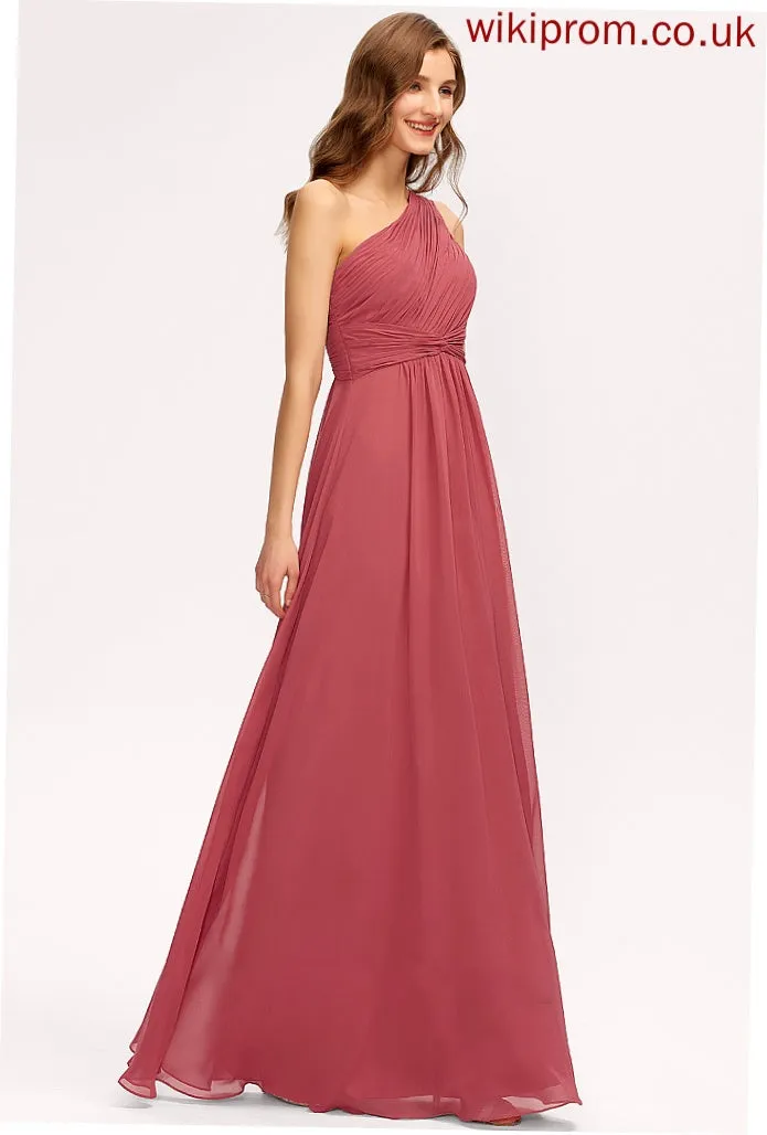 Embellishment One-Shoulder A-Line Floor-Length Ruffle Silhouette Length Fabric Neckline Alison Bridesmaid Dresses