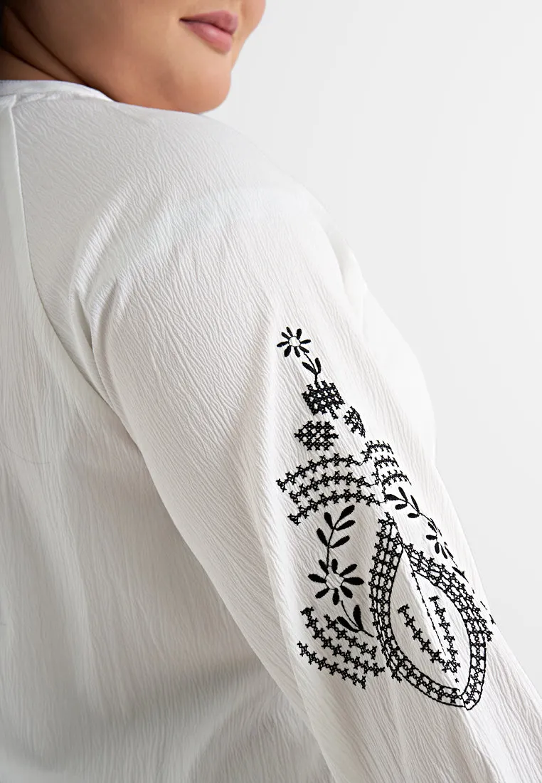 Evelyn Embroidery Sleeve Blouse