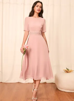 Fabric Straps Sleeves Knee-Length Silhouette A-Line Length Sleeve Gabriela A-Line/Princess Knee Length Natural Waist Bridesmaid Dresses