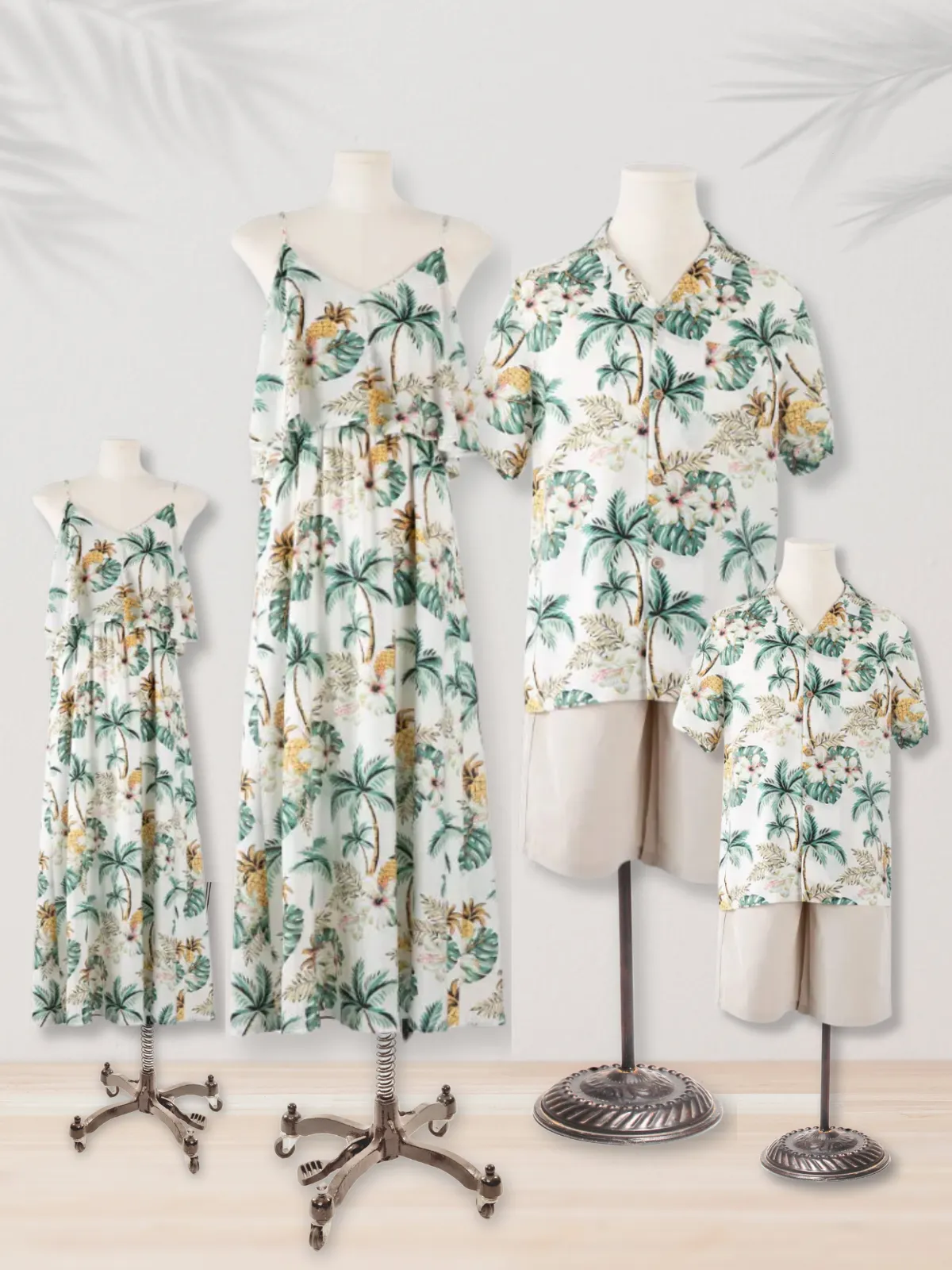 Family Style Twinning In Tropical Print Outfit