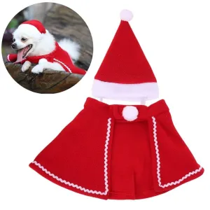 Fashionable Christmas Hat And Cloak Christmas Pet Outfit