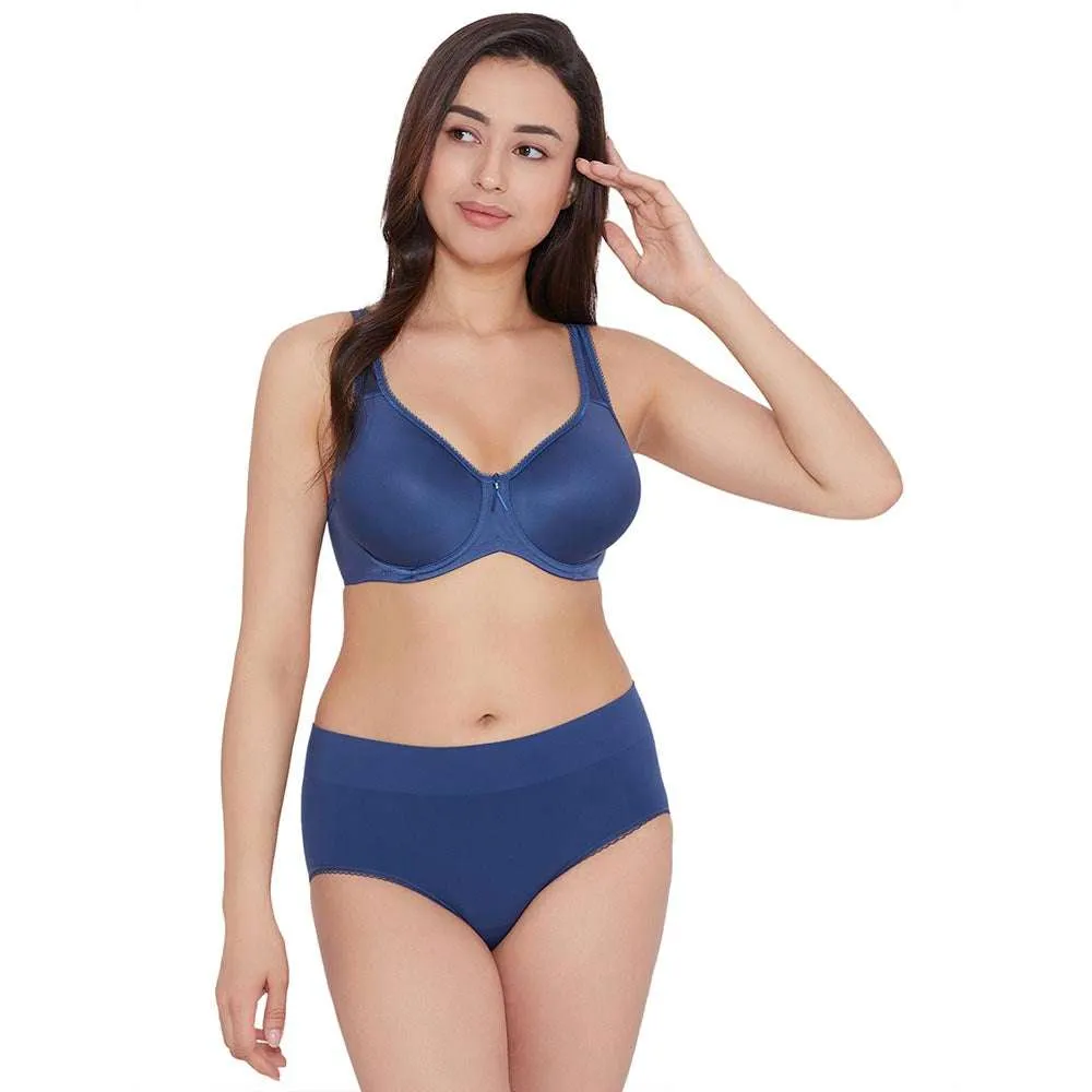Feeling Flexible High Waist Full Coverage Everyday Wear Brief Panty - Navy Blue