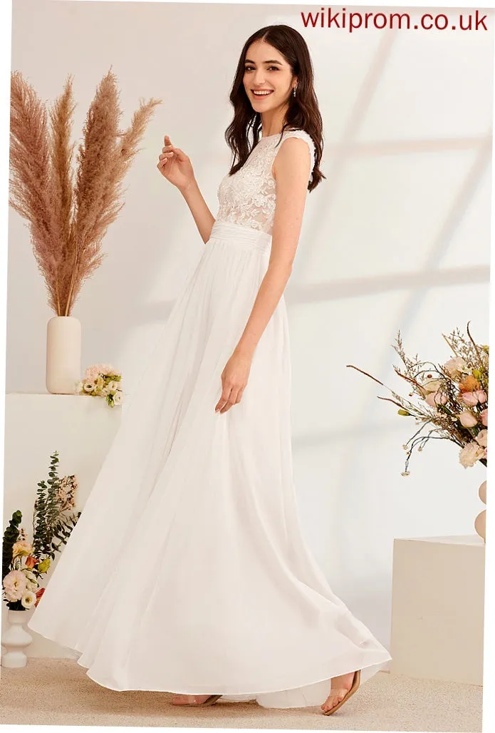Floor-Length A-Line Meredith With Dress Wedding Split Wedding Dresses Front Beading Illusion