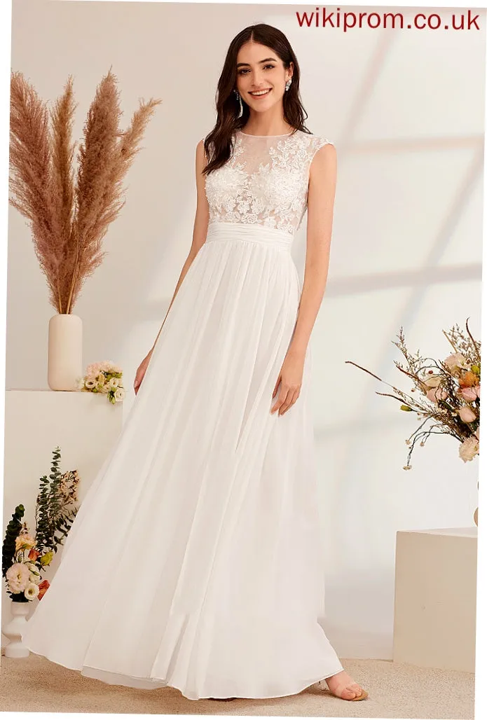 Floor-Length A-Line Meredith With Dress Wedding Split Wedding Dresses Front Beading Illusion