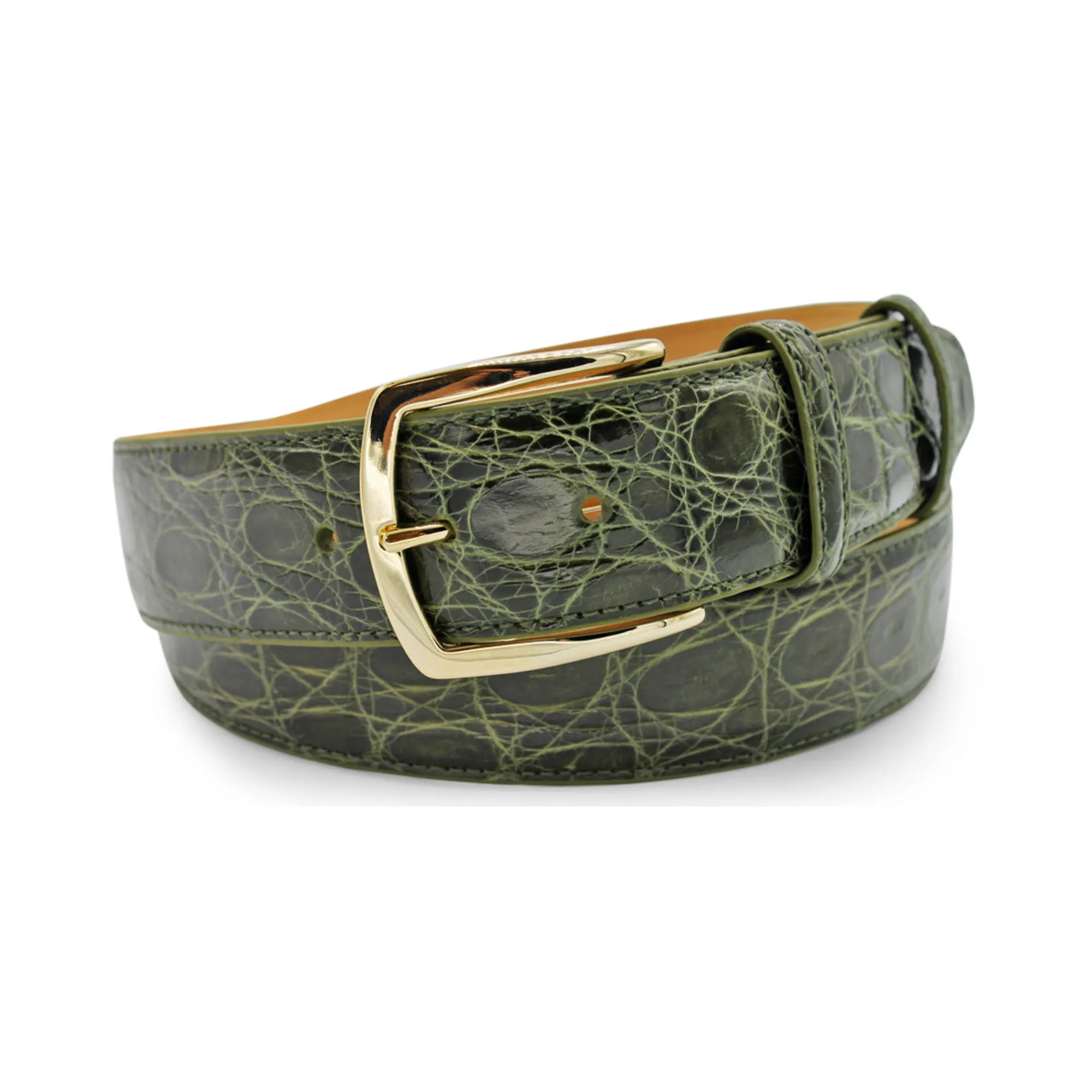 Forest Green Genuine Crocodile Belt