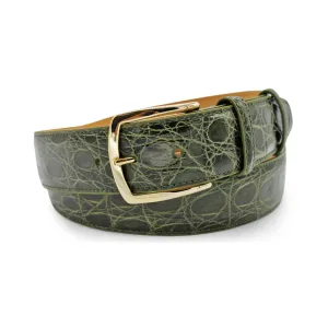 Forest Green Genuine Crocodile Belt