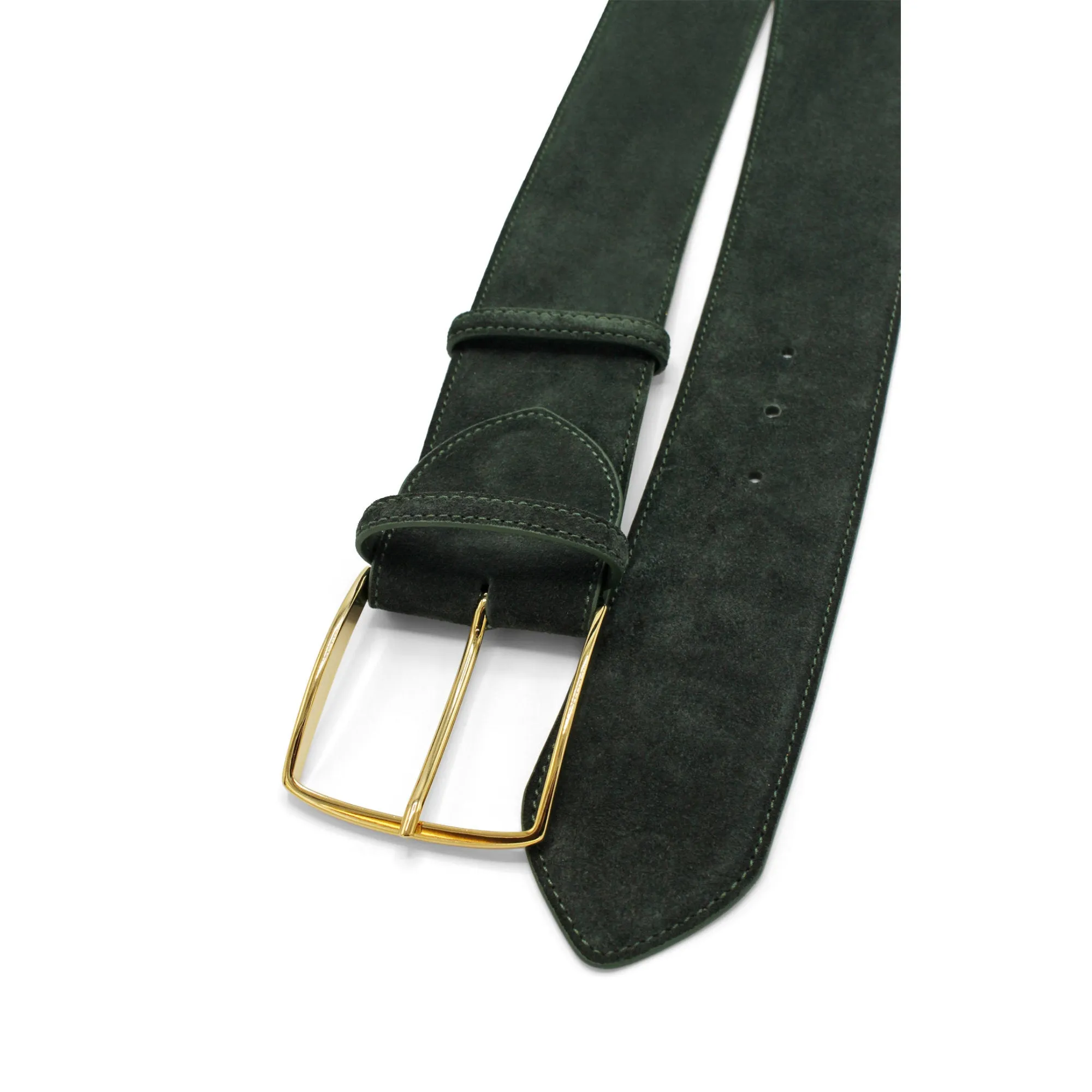 Forest Green Wide Curved Suede Belt