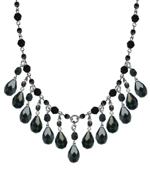 Glamware Faceted Jet Drop Necklace by Classic Hardware