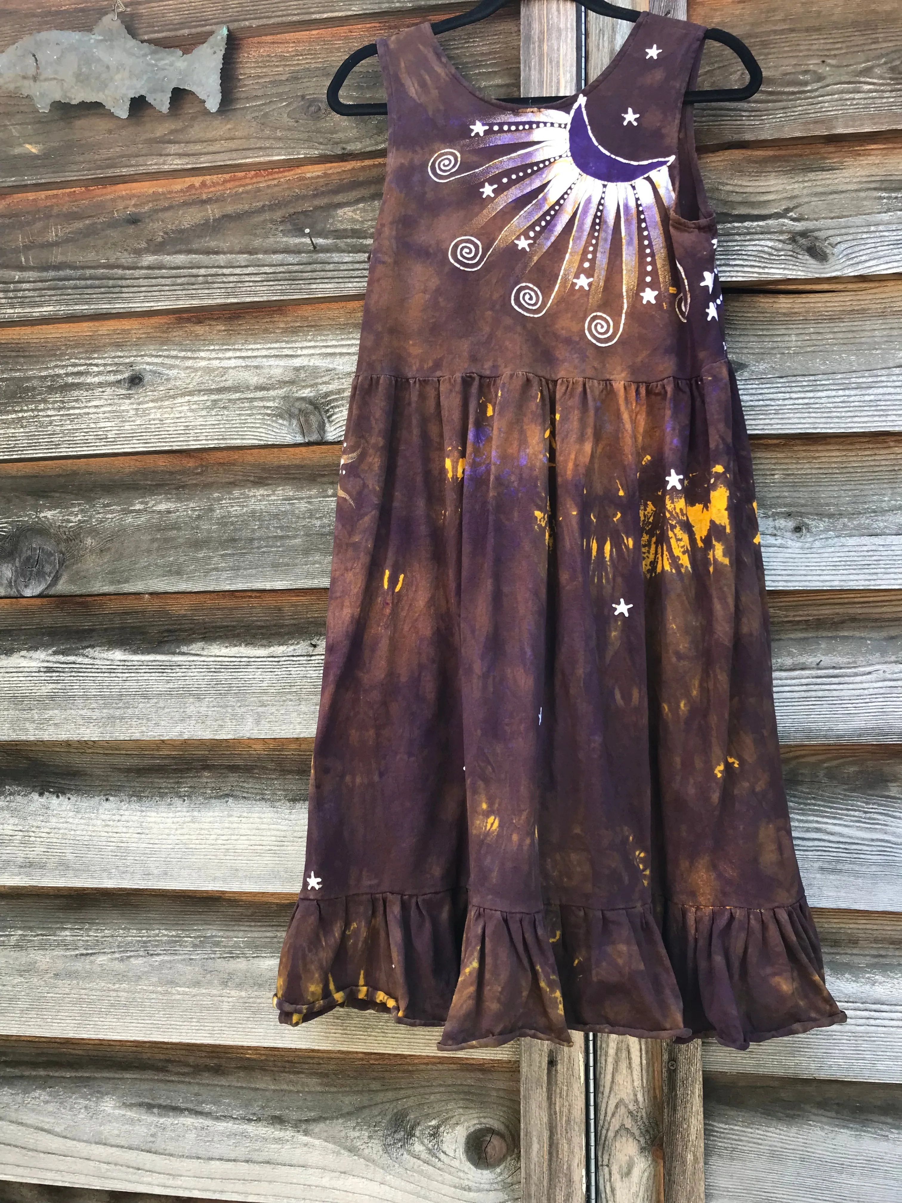 Golden Sun Purple Forest Farmer's Market Pocket Dress - Size Medium