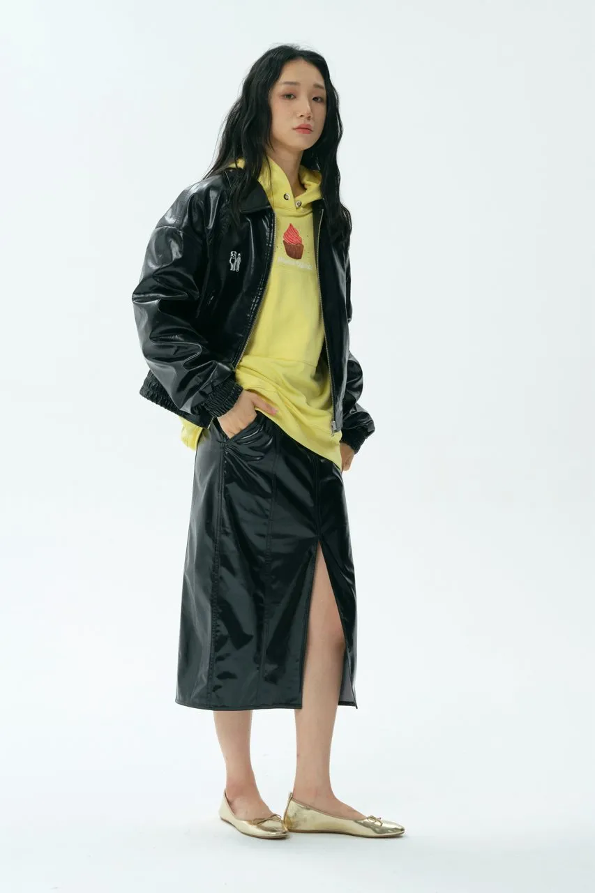 Half-length Leather Skirt