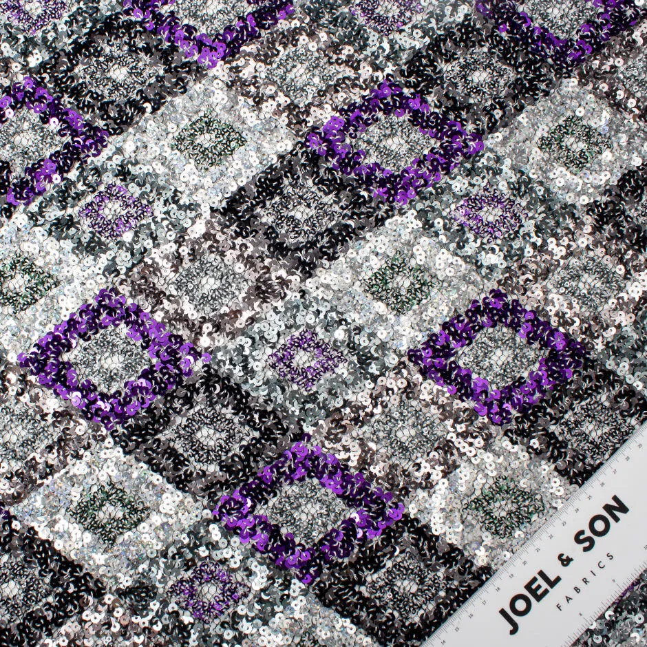 Harlequin Sequinned Embroidered Mesh