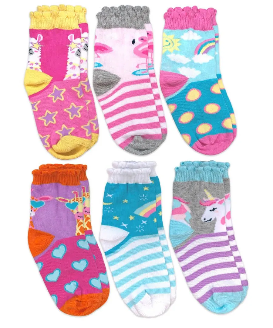 Jefferies Socks Unicorn Llama Giraffe Flamingo Pattern Crew Socks