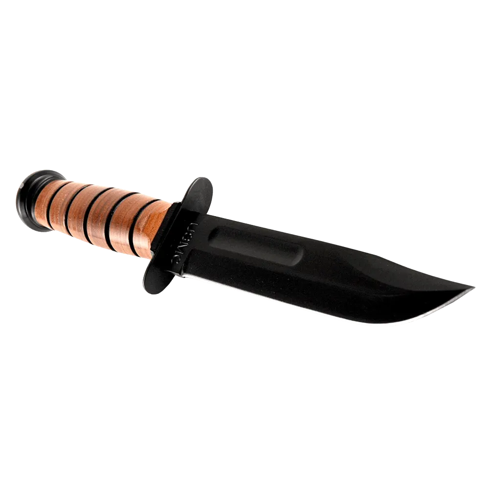 Ka Bar Usmc 7 Tactical Knife With Brown Leather Sheath