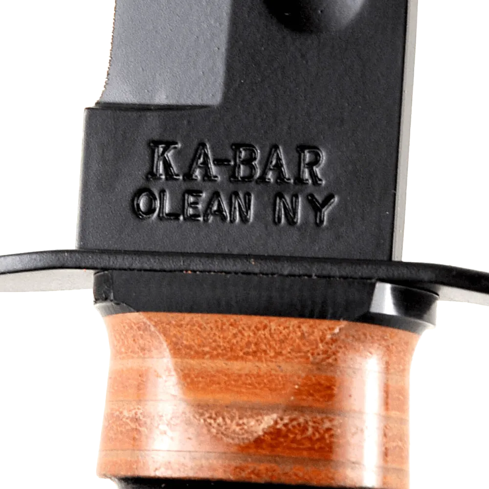 Ka Bar Usmc 7 Tactical Knife With Brown Leather Sheath