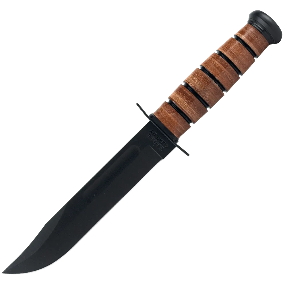 Ka Bar Usmc 7 Tactical Knife With Brown Leather Sheath